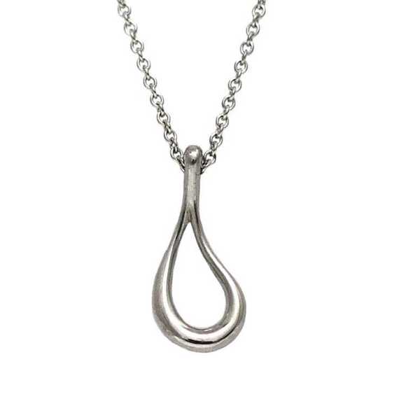 Tiffany Teardrop Necklace ec-21085 Silver Elsa Peretti Ag 925 TIFFANY&Co. Women' - Picture 1 of 10